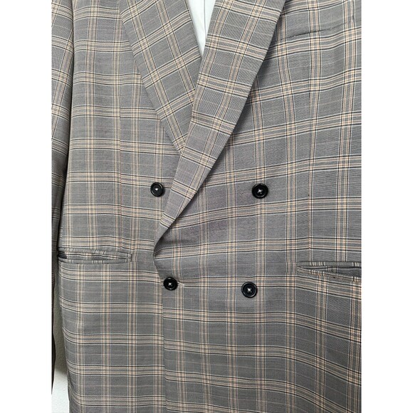 Zara Suits Collection Plaid Double Breasted Wool Blend Blazer Winter Men's 40 - Picture 2 of 9